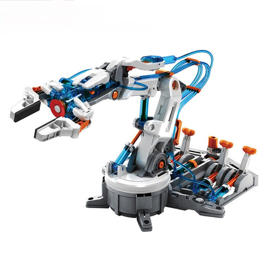 DIY Hydraulic Robot Arm Kit – HydroBot™ STEM Toy showcasing a fully functional hydraulic robot arm.